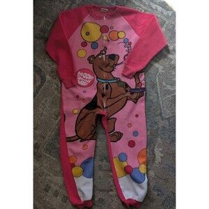 Vtg Cartoon Scoopy-Doo Pajamas Girl One Piece PJ Size 10 Zip Bubble 90s